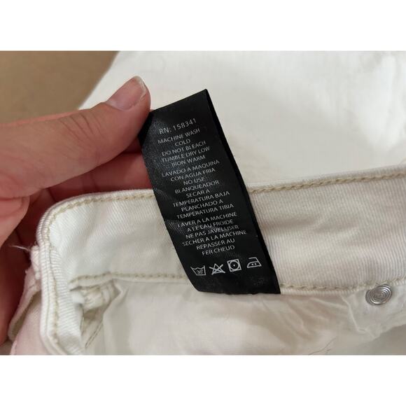 PTCL Ripped Frayed Hem Denim Miniskirt White Jean Distressed Skirt Size 27 - Picture 8 of 11